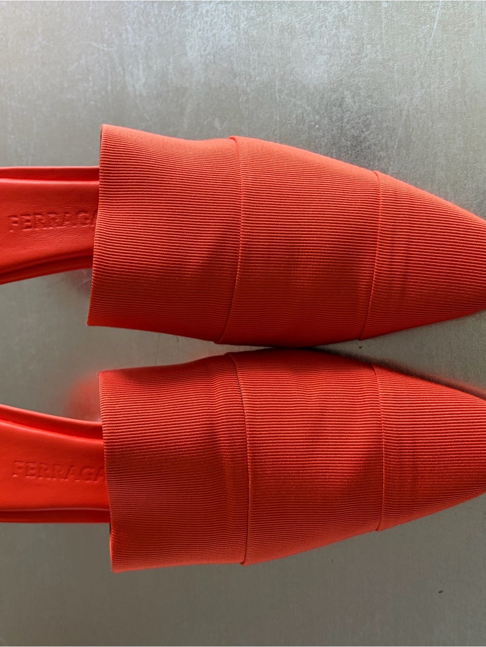 Salvatore Ferragamo Red Pointed Slip-On Kitten Heel Mules - Picture 5 of 7